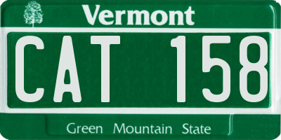 VT license plate CAT158