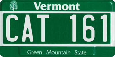 VT license plate CAT161