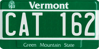 VT license plate CAT162