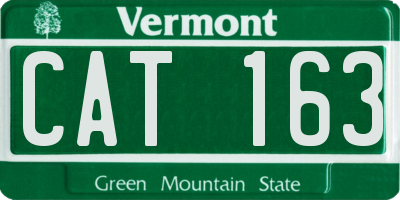 VT license plate CAT163