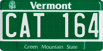 VT license plate CAT164