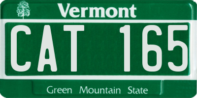 VT license plate CAT165
