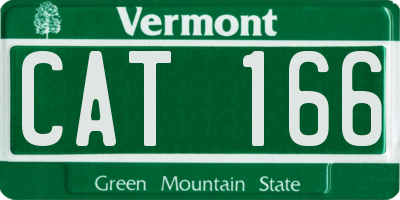 VT license plate CAT166