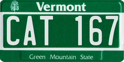 VT license plate CAT167