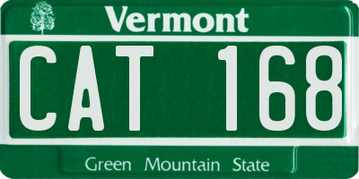 VT license plate CAT168