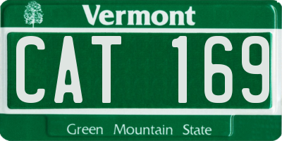 VT license plate CAT169