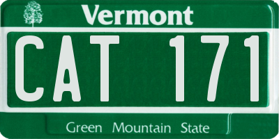 VT license plate CAT171