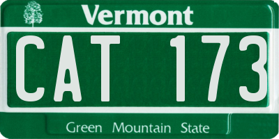 VT license plate CAT173