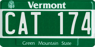 VT license plate CAT174