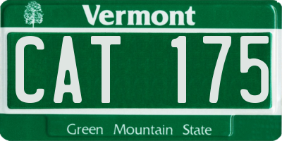 VT license plate CAT175