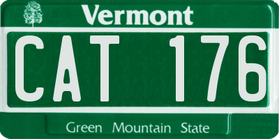 VT license plate CAT176
