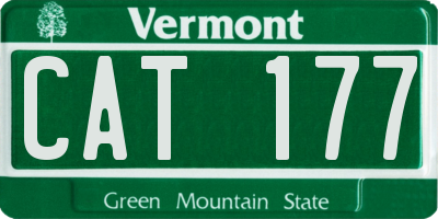 VT license plate CAT177