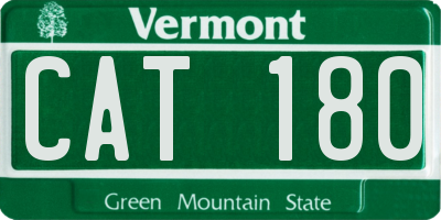 VT license plate CAT180