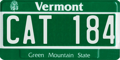VT license plate CAT184