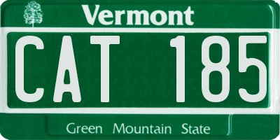 VT license plate CAT185