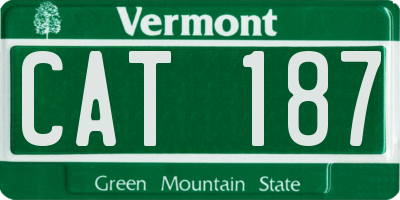 VT license plate CAT187