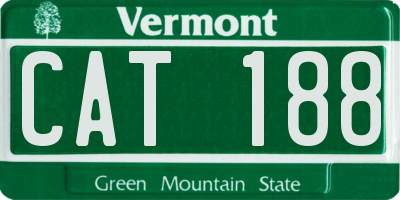 VT license plate CAT188