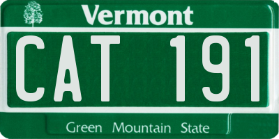 VT license plate CAT191