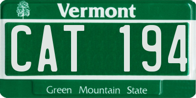 VT license plate CAT194