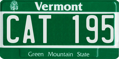 VT license plate CAT195