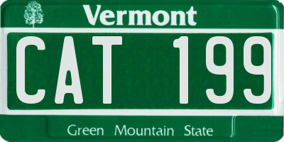 VT license plate CAT199