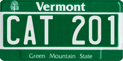 VT license plate CAT201