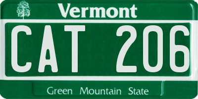 VT license plate CAT206