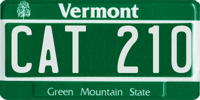 VT license plate CAT210