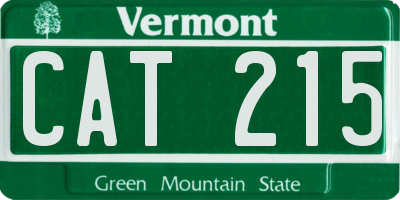 VT license plate CAT215
