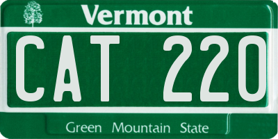 VT license plate CAT220