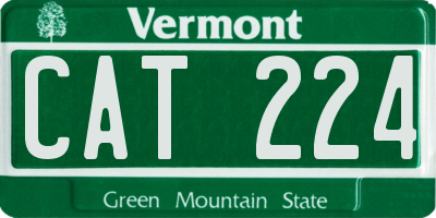 VT license plate CAT224