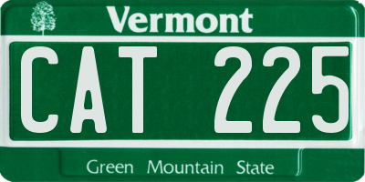 VT license plate CAT225