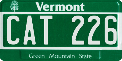 VT license plate CAT226