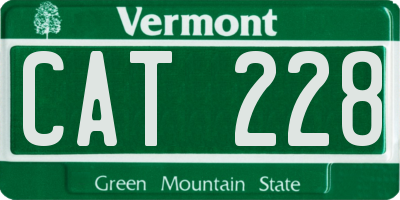 VT license plate CAT228