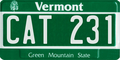 VT license plate CAT231
