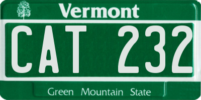 VT license plate CAT232