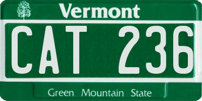 VT license plate CAT236