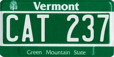 VT license plate CAT237