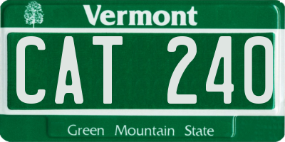 VT license plate CAT240