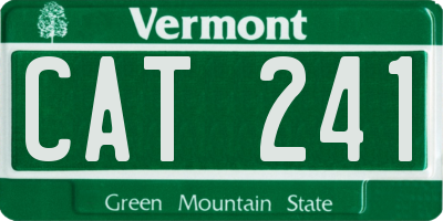 VT license plate CAT241