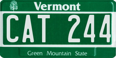 VT license plate CAT244