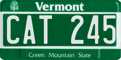 VT license plate CAT245