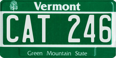 VT license plate CAT246