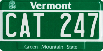 VT license plate CAT247
