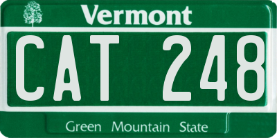 VT license plate CAT248