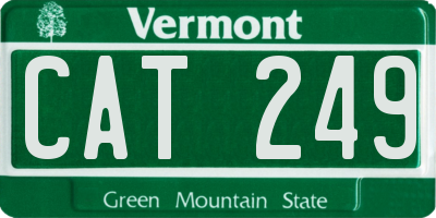 VT license plate CAT249