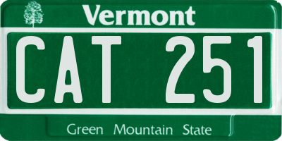 VT license plate CAT251