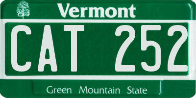 VT license plate CAT252