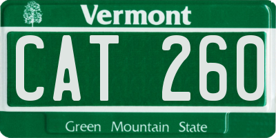 VT license plate CAT260