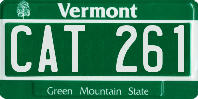 VT license plate CAT261